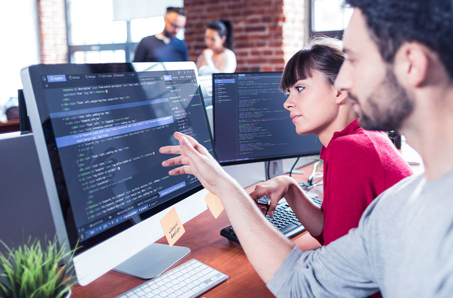 Software developers at work 