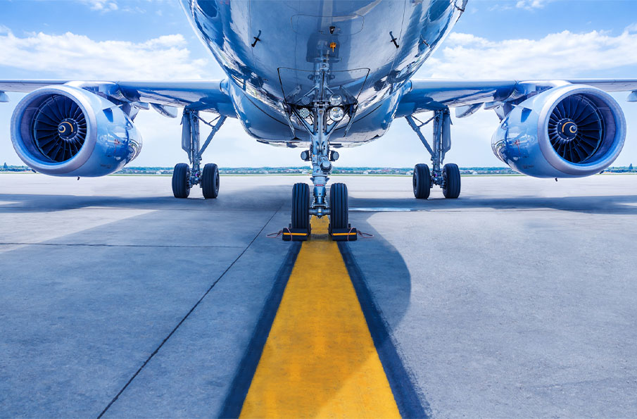 Aircraft on a taxiway.